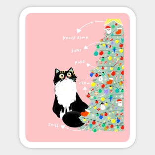 How cats see a christmas tree Sticker